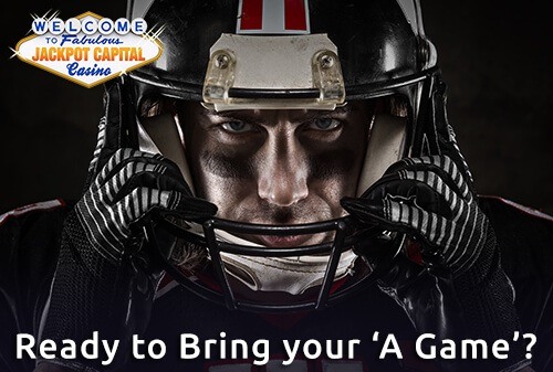 Celebrate our Theme of the Month this June and Put on your ‘Game Face’! Bring your A-Game to Jackpot Capital, start playing and enjoy our monthly casino offers. 