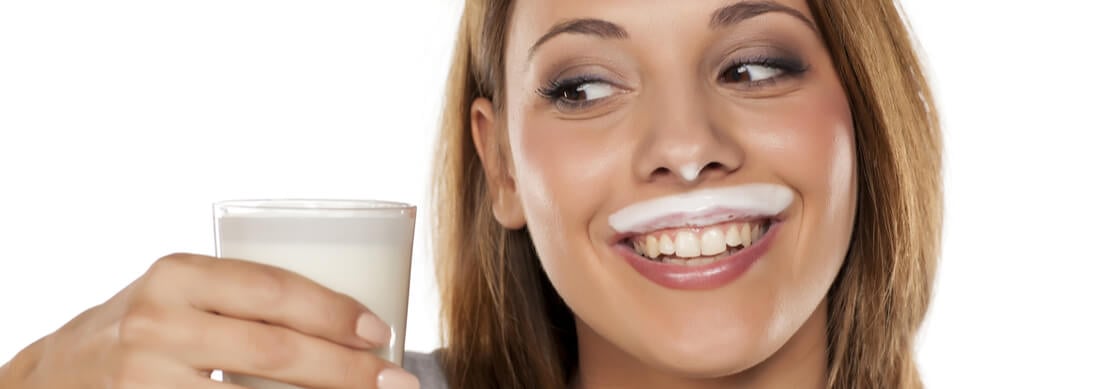 Player with a milk moustache