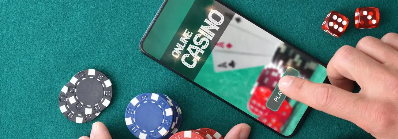 smartphone on a green table with 