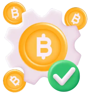 Cryptocurrency exchange with dollar and Bitcoin symbols