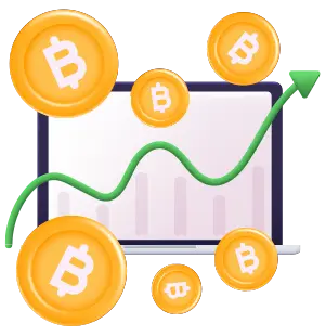 Bitcoin growth illustration with upward trend chart