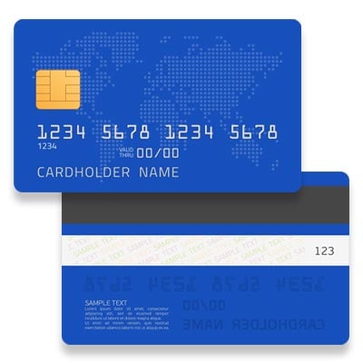 A copy of the credit card (front and back)